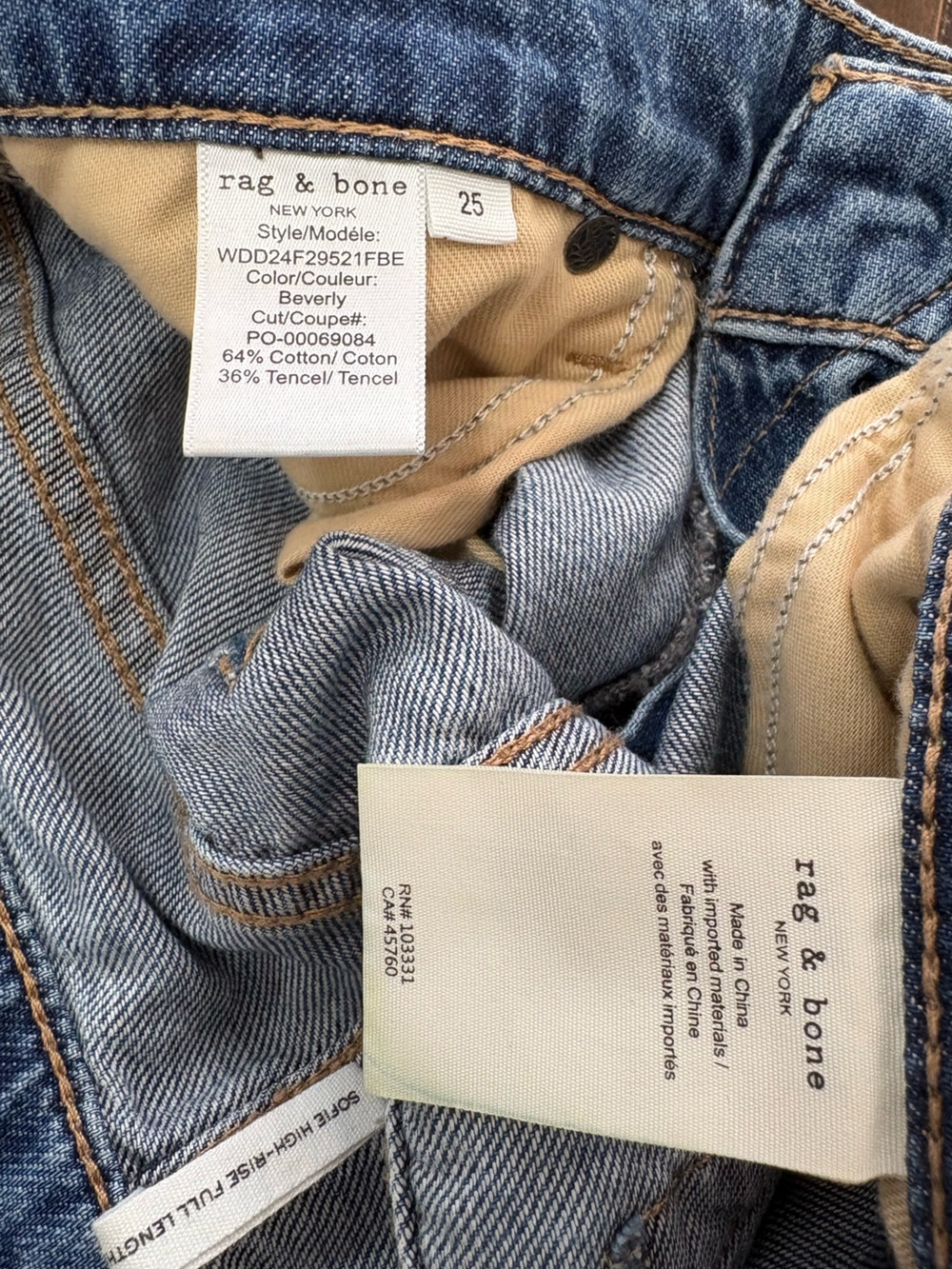 Rag & Bone Featherweight Sofie High Rise Full Length Ultra-Wide Leg Jeans Sz 25 - Picture 8 of 10